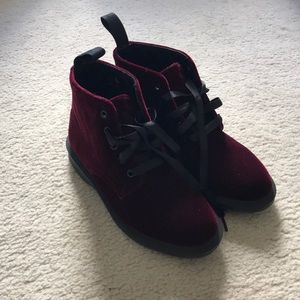 Dr Marten Red Velvet Lana Booties